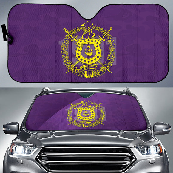 Omega Psi Phi Symbol Purple Camouflage Car Auto Sun Shades 210102