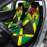 African Patterns Jamaica Flag Color With Lion Car Seat Covers 211701