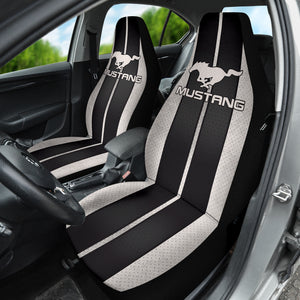 Black Ford Mustang Fastback Muscle Car Seat Covers 210101