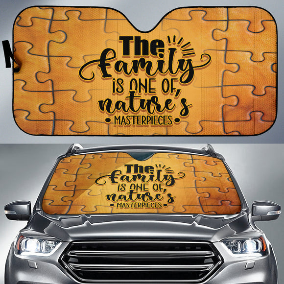 Family Quote The Family Is One Of Nature Masterpieces Car Auto Sun Shades Style 2 210102