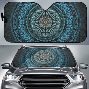 Cyan Mandala Circle Car Auto Sun Shades 212401