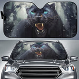 Black Panther Head with Intense Amber Gaze Car Auto Sun Shades 211502