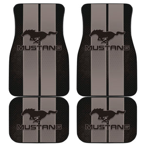 White Gray Ford Mustang Fastback Muscle Car Floor Mats 210101