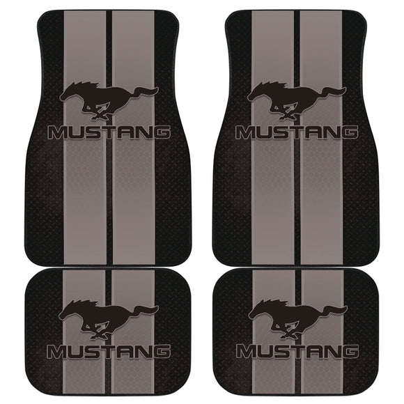 White Gray Ford Mustang Fastback Muscle Car Floor Mats 210101