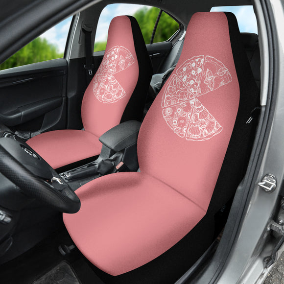 Pizza Pattern Design Pink Background Car Seat Covers 213101