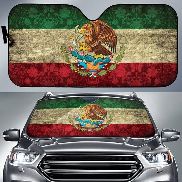 Coat of Arms Mexico Flag Flower Car Auto Sun Shades 210202