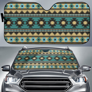 Southwest Navajo Native American Green Black Car Auto Sun Shades 212401