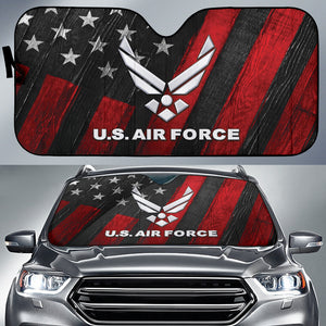 US Air Force Red Flag Car Auto Sun Shade 210402