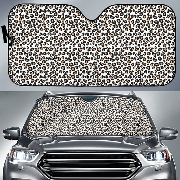 White Leopard Print Car Auto Sun Shades 210102