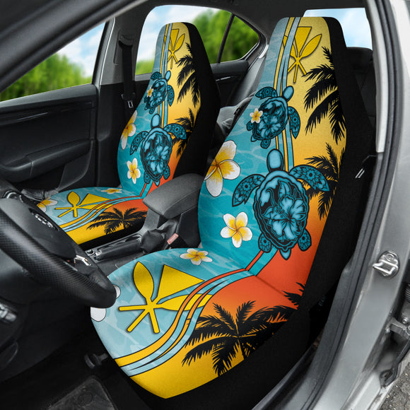 Turtle Plumeria Flower Kanaka Maoli Car Seat Covers 212101