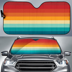 Retro Colorful Rainbow Car Auto Sun Shades 210202