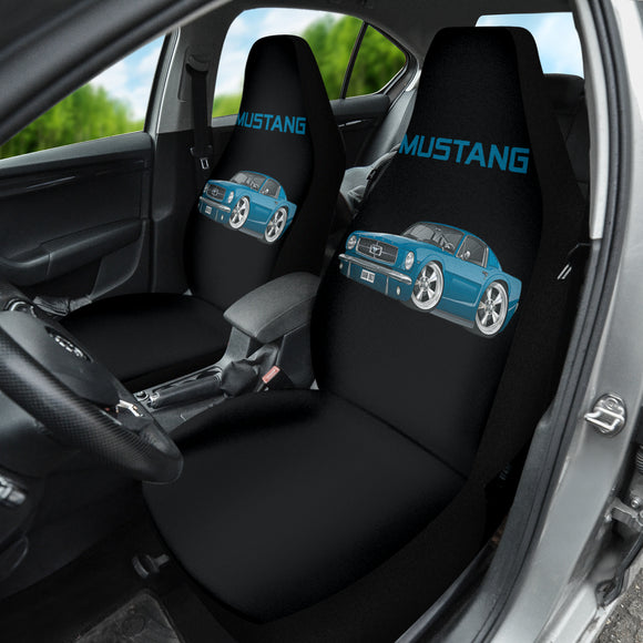 Blue Ford Mustang Fastback Muscle Car Seat Covers 210102