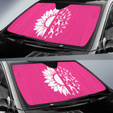 Breast Cancer Flower Ribbon Car Auto Sun Shades 210202