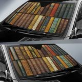 Vintage Leather Bound Books with Ornate Spines Car Auto Sun Shades 211502