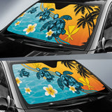 Turtle Plumeria Flower Kanaka Maoli Car Auto Sun Shades 212101