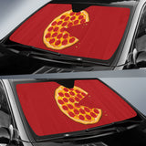 Pizza Pattern Design Red Background Car Auto Sun Shades 213101