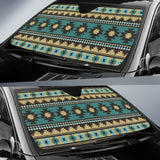 Southwest Navajo Native American Green Black Car Auto Sun Shades 212401