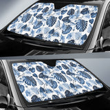 White And Blue Hibiscus Tropical Hawaiian Flower Pattern Car Auto Sun Shades 212501