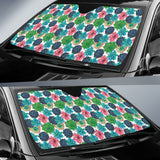 Succulent Colorful White Background Watercolor Car Auto Sun Shades 212301