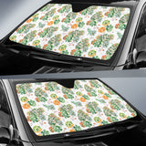 Succulent Natural Watercolor White Background Car Auto Sun Shades 212301