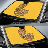 Amazing Pizza Pattern Yellow Background Car Auto Sun Shades Style 2 210102