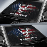 US Air Force Eagles American Flag Car Auto Sun Shade 210402