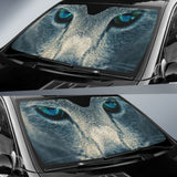 Blue Cat Eyes Glowing in Deep Darkness Car Auto Sun Shades 211502