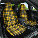 Yellow Black Plaid Pattern Car Seat Covers 212401