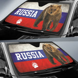 Russian Flag Furry Bear Animal Car Auto Sun Shades 212801