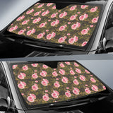 Pink Rose Camo Green Car Auto Sun Shades 212201