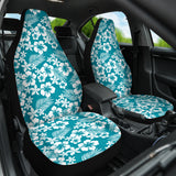 Cyan Hibiscus Hawaiian Flower Pattern Car Seat Covers 212201