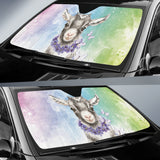 Goat Cute Blue Watercolor Car Auto Sun Shades 212301