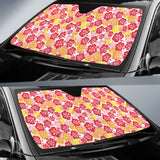 Red Yellow Hibiscus Hawaiian Flower Pattern Car Auto Sun Shades 212201