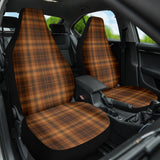 Orange Plaid Pattern Vintage Car Seat Covers 212401