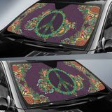 Purple Peace Symbol Mandala Hippie Car Auto Sun Shades 212501