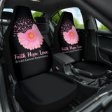 Breast Cancer Flower Faith Hope Love Car Seat Covers 210202