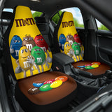 M&M Yellow Funny Members Car Auto Seat Covers 210101