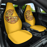 Amazing Pizza Pattern Yellow Background Car Seat Covers Style 2 210102