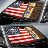 Coors Banquet Car Auto Sun Shades American Flag Beer Lover 213001