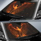 Flaming Phoenix with Arrow Halo Rising Car Auto Sun Shades 211402