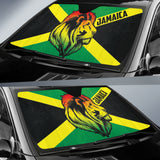 African Patterns Jamaica Flag Color With Lion Car Auto Sun Shades 211701