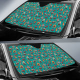 Colorful Mushroom Blue Background Car Auto Sun Shades 212301