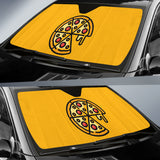 Amazing Pizza Pattern Yellow Background Car Auto Sun Shades Style 1 210102