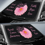 Breast Cancer Flower Faith Hope Love Car Auto Sun Shades 210202