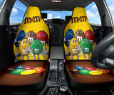 M&M Yellow Funny Members Car Auto Seat Covers 210101