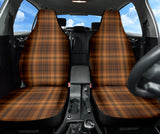 Orange Plaid Pattern Vintage Car Seat Covers 212401