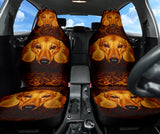 Dachshund Portrait Highlighted by Warm Baroque Textures Car Seat Covers 211402