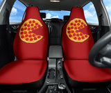 Pizza Pattern Design Red Background Car Seat Covers 213101