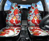 Rooster Chicken Flower Print Car Seat Covers Version 2 211002