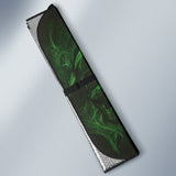 Green Flaming Fire Skull Car Auto Sun Shades 212201